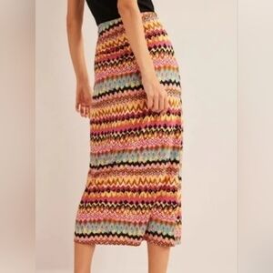 Boden Jersey midi skirt Pink Blue Boho summer spring quality casual clothing 6